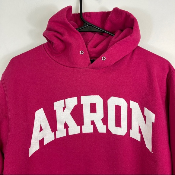University Akron Zips Roo Pink Size Small Hoodie Sweatshirt Champion Brand - Picture 2 of 12